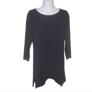 CHICO'S TRAVELERS Asymmetrical Tunic Top Black Sz Small Chico's Size 0